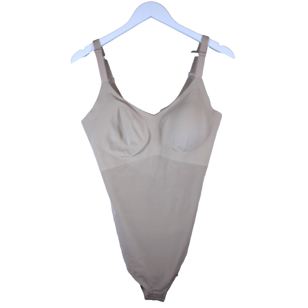 HoneyLove Seamless Bodysuit Shapewear Size XL Beige Adjustable Straps Wireless